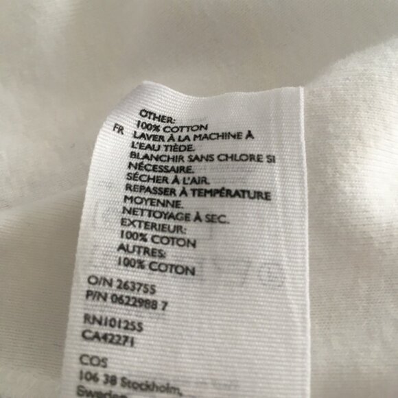 COS White Cotton Jersey + Poplin Double Peplum Ruffle Top XS - Picture 8 of 8